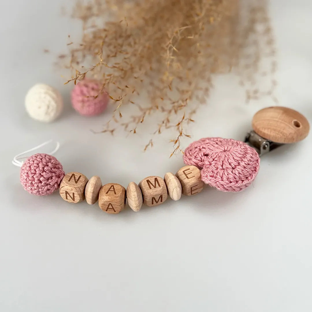 Schnullerkette Herz personalisiert