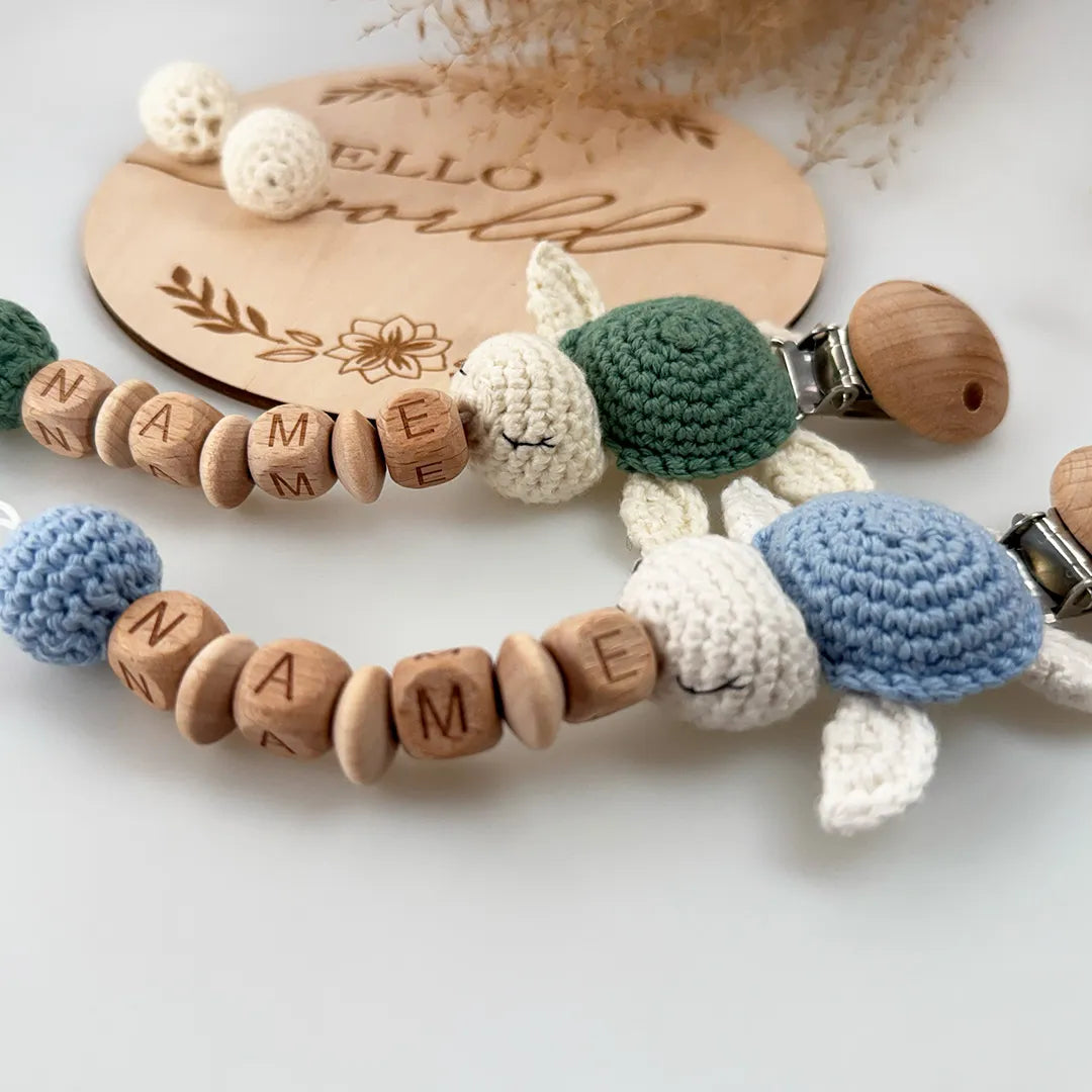 Schnullerkette Schildkröte personalisiert